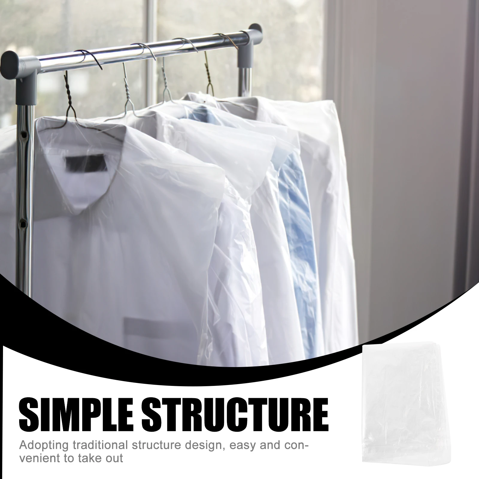 

50 Pcs Dust Cover Suit Bags Clothing Disposable Garment for Storage Clothes Travel Shirt