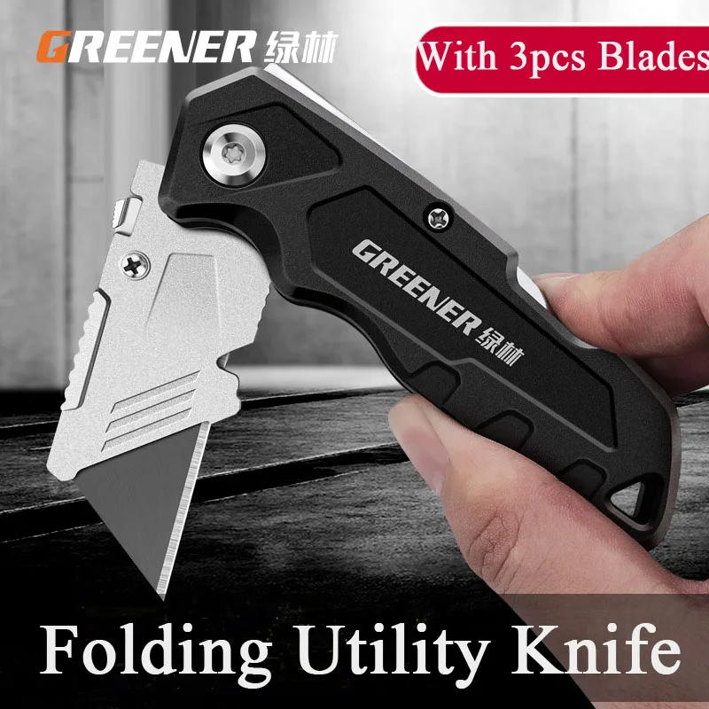 Zinc Alloy Folding Utility Knife Heavy-Duty Multifunctional couteau pliant Industrial Grade Professional Cutter Knife Holder