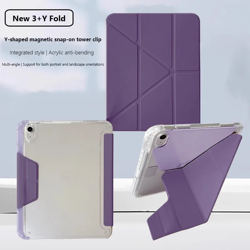 

With Pen Slot Case For Redmi Pad 2 11 2025 Xiaomi Pad 8 Pro 11.2 Pad 7 Pro Smart Fold Leather Acrylic Clear Hard Magnetic Cover