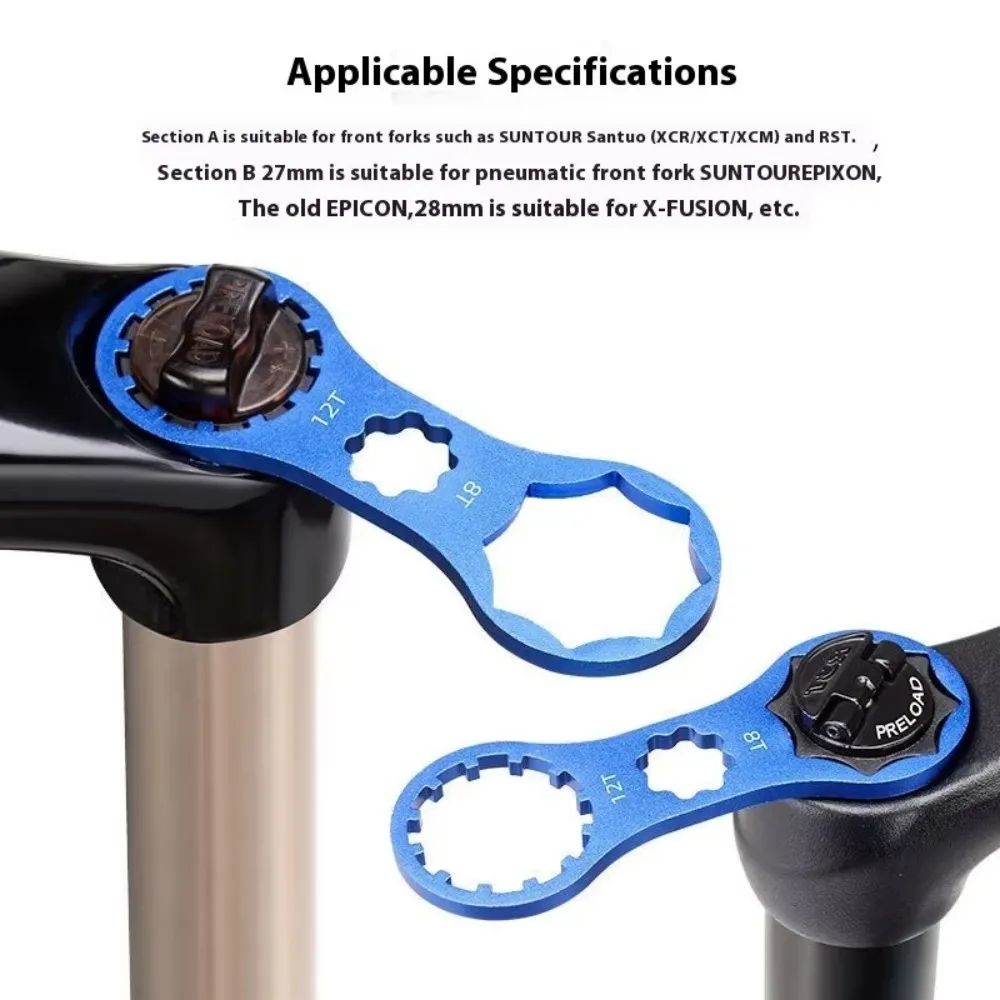 

Aluminum Alloy Bike Tools, Front Fork Wrench, Multifunctional Bike Repair Tools,Disassembly Tools Fork Cap Wrench Disassembly