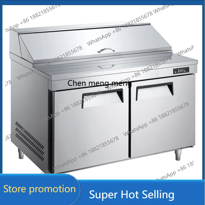 Commercial stainless steel air-cooled pizza counter ordering cabinet fresh-keeping salad cabinet refrigerated display cabinet  A