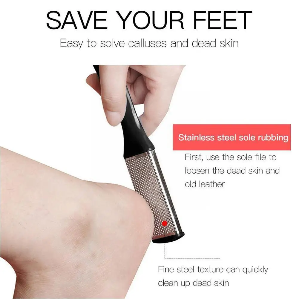 Pedicure Tools Foot Care Supplies Gently Remove Dead Steel Skin Brush Calluses Double-sided Smoothing Exfoliating Skin O8I9