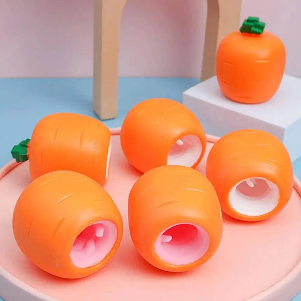 A3-Random 1pcs Squishy Carrot Rabbit Squeeze Telescopic Toys Kids Radish Rabbit Cup Pinch Music Toy Creative Stress Relief Gift