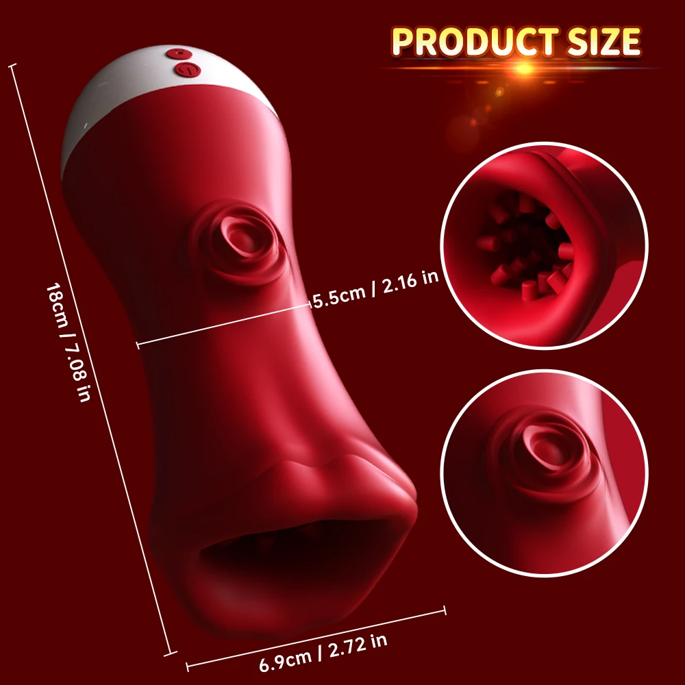 2 in 1 Male Tongue Licking Vibrator Deep Throat Male Glans Penis Training Cup Glans Stimulation Exercise Masturbators for Men