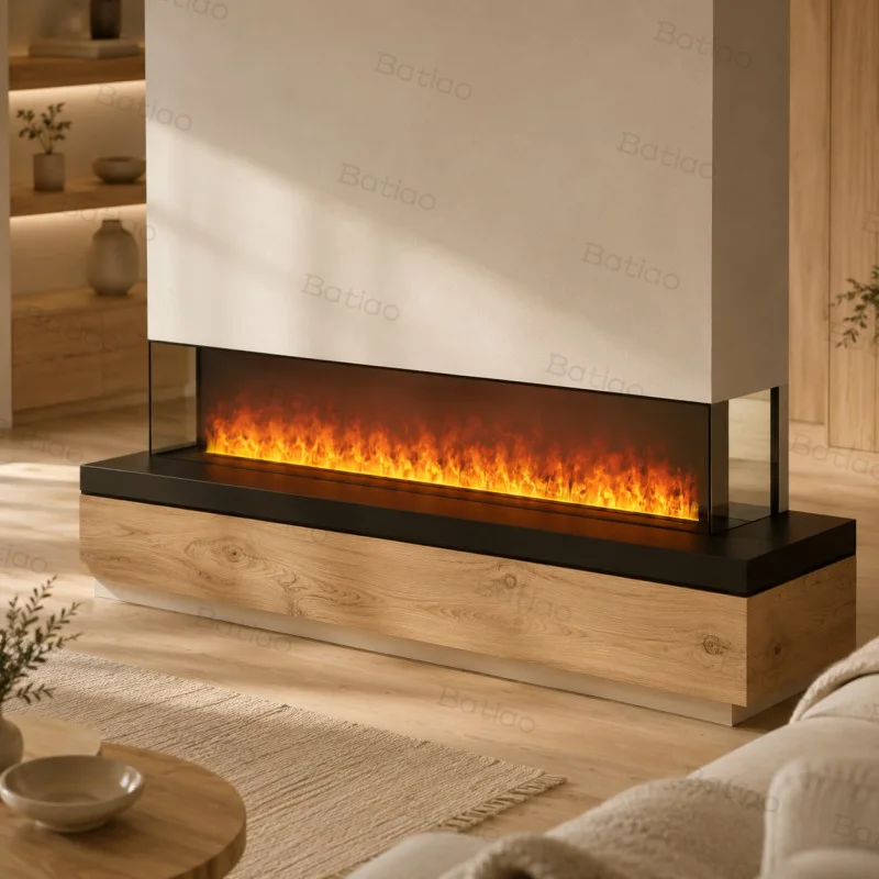 Multi-Color LED 3D Water Vapor Fireplace Instant 3D Real Flame Effect Water Vapor Electric Fireplace for Luxury Home Design