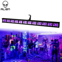ALIEN 12 LED UV czarne światła etap Blacklight ultrafioletowe mycie ścian na Halloween do tańca DJ Disco Glow fluorescencyjne Party Gameroom