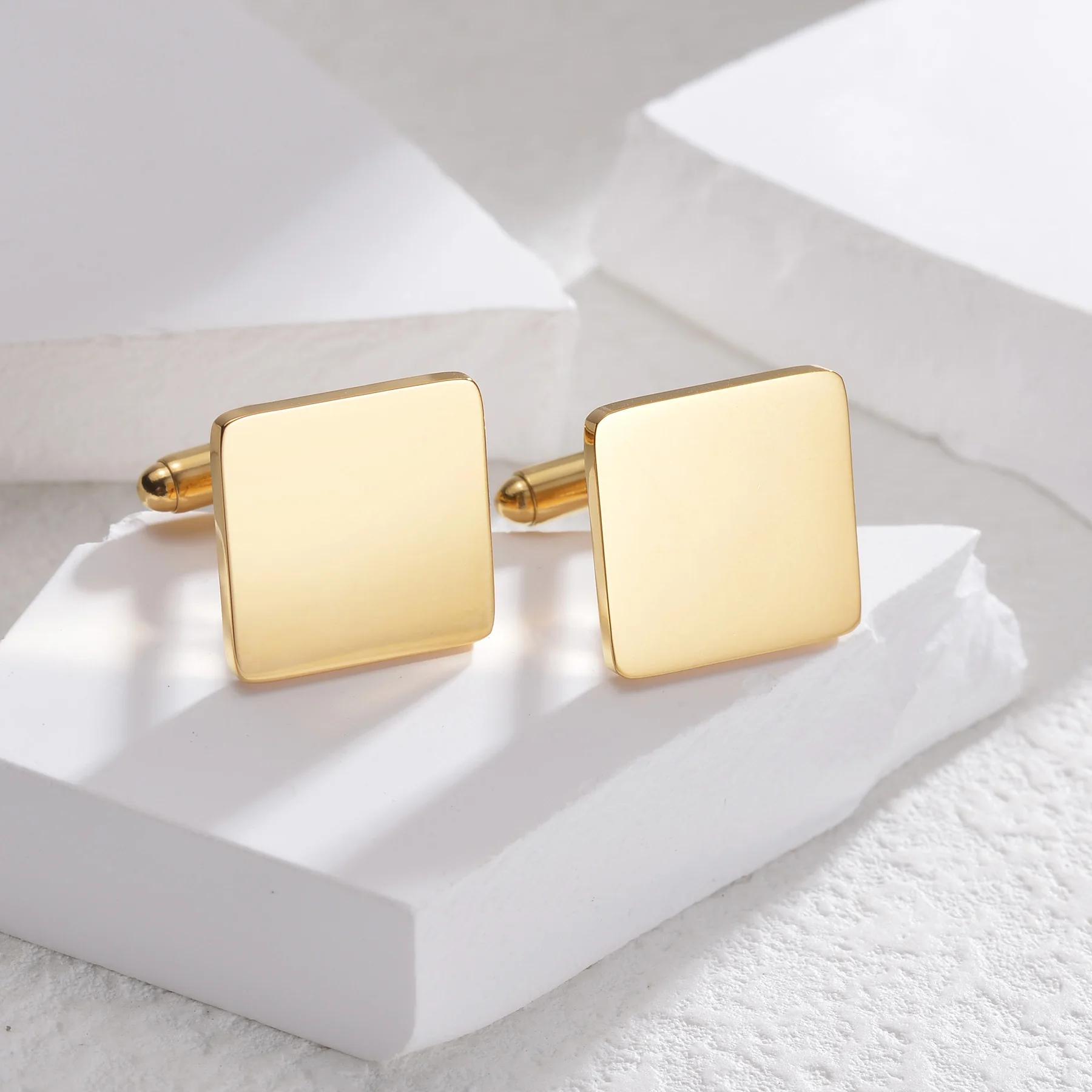 Freeteeme موضة 1 زوج أزرار أكمام للرجال النساء الفولاذ المقاوم للصدأ زر زوجين عشاق الكفة وصلة الزفاف عيد ميلاد مجوهرات هدية