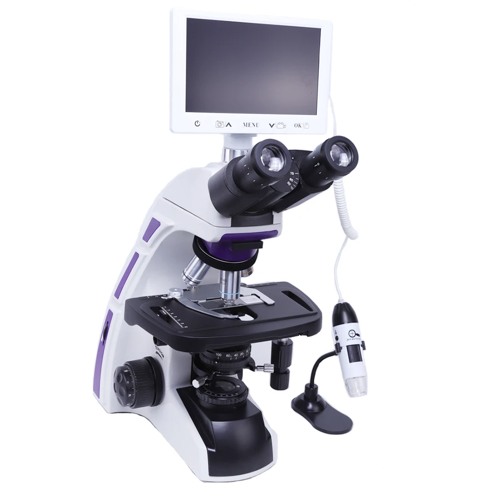 Triocular digital biological microscope high definition pathology laboratory equipment digital microscope