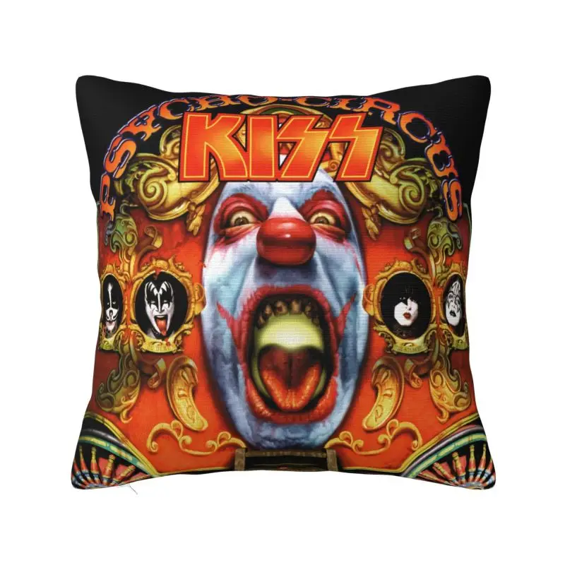 Custom Kiss Rock Roll Pillow Case 40x40cm Gorgeous Metal Heavy Band Modern Cushion Cover Car Pillowcase