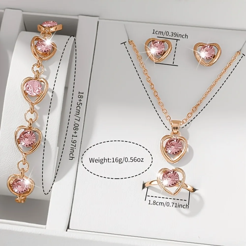 6 قطع/مجموعة ساعات أنيقة وبسيطة للبيع التخليص للنساء، ساعات كوارتز مربعة الشكل للسيدات مع قلادة على شكل قلب، حمالة صدر #6