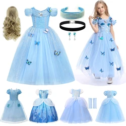 Kids Cosplay Costume Girl Summer Pageant Sequins Fantasy Children Cinderella Carnival Clothes Princess Birthday Dress 3-10 Year