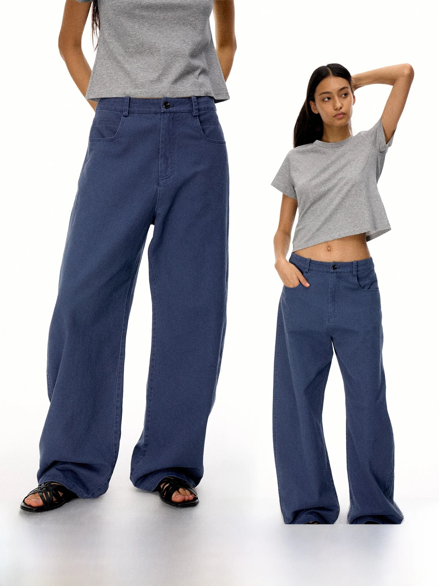 

Firstfloor Retro French Workwear Pants High Waist Cotton Straight Leg Casual Trousers Universal Fit Ladies Faion Spring