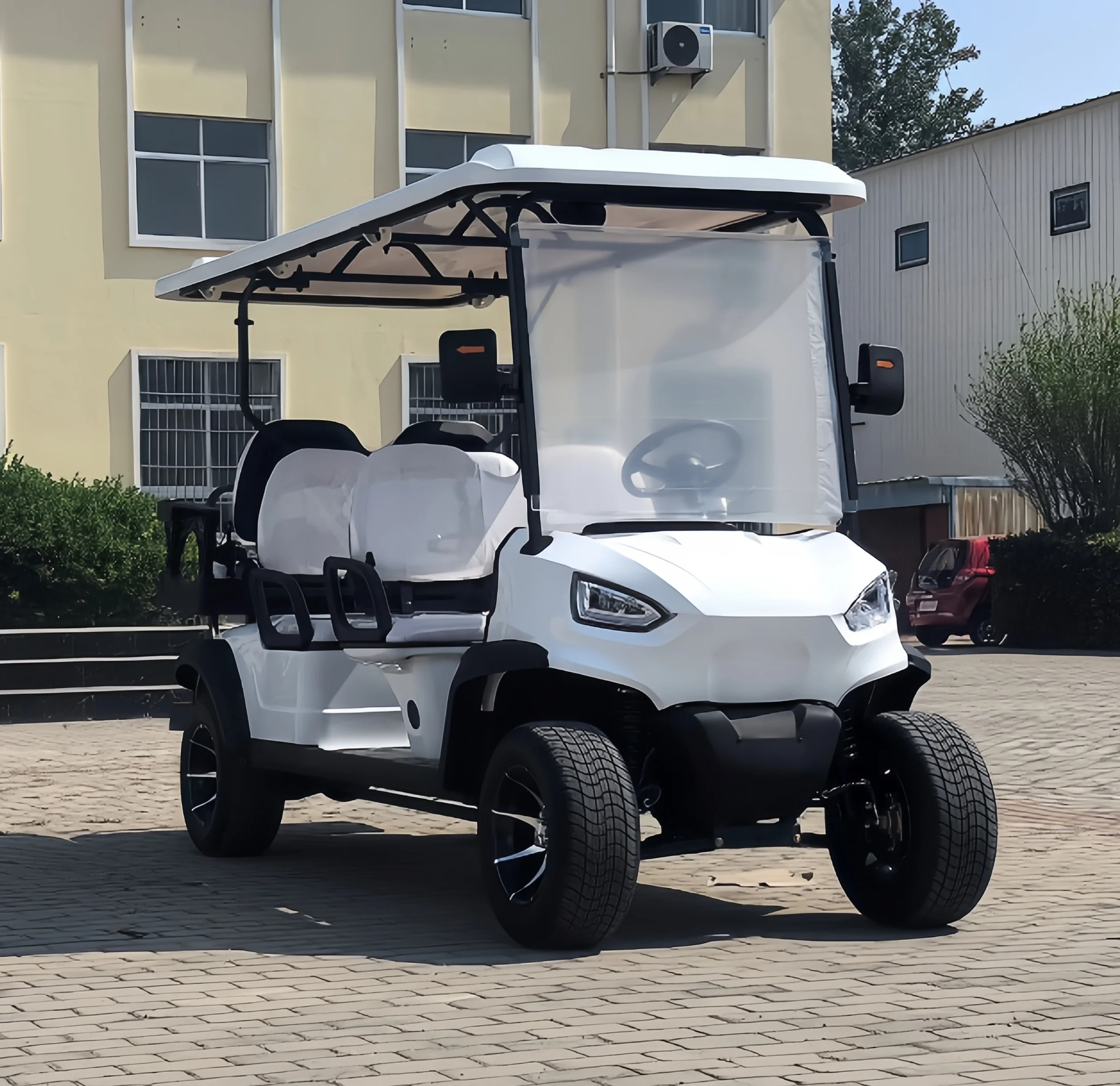 تخصيص على الطرق الوعرة 72 فولت بطارية ليثيوم الصيد عربات التي تجرها الدواب الكهربائية توجيه عربة جولف مركبة لمشاهدة معالم المدينة الكهربائية #2