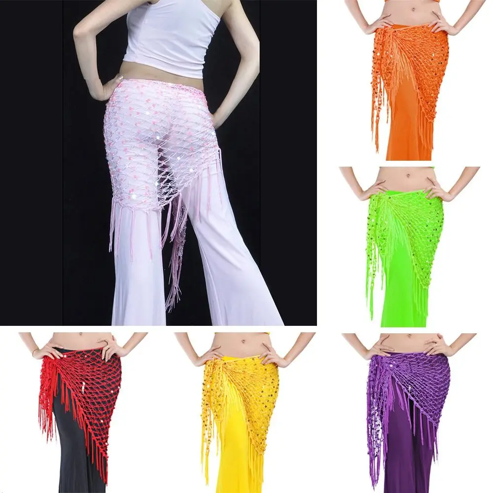 Moda nappa danza del ventre sciarpa dell'anca paillettes bohemien catena in vita all'uncinetto cintura da donna gonna mostra costumi