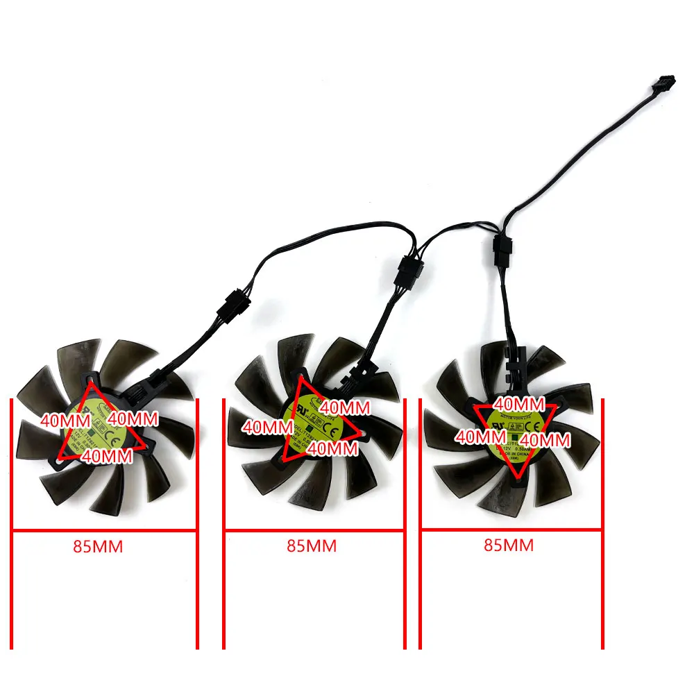 DIY T129215SU 85MM 4-pin RX5700 XT GPU Fan for Power Color RX 5700 XT Red Devil 8GB GDDR6 coolin karty graficznej