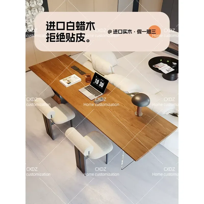 Medieval Style Solid Wood Desk Long Table for Living Room Behind Sofa Household Reading Study Table Horizontal Hall Furniture