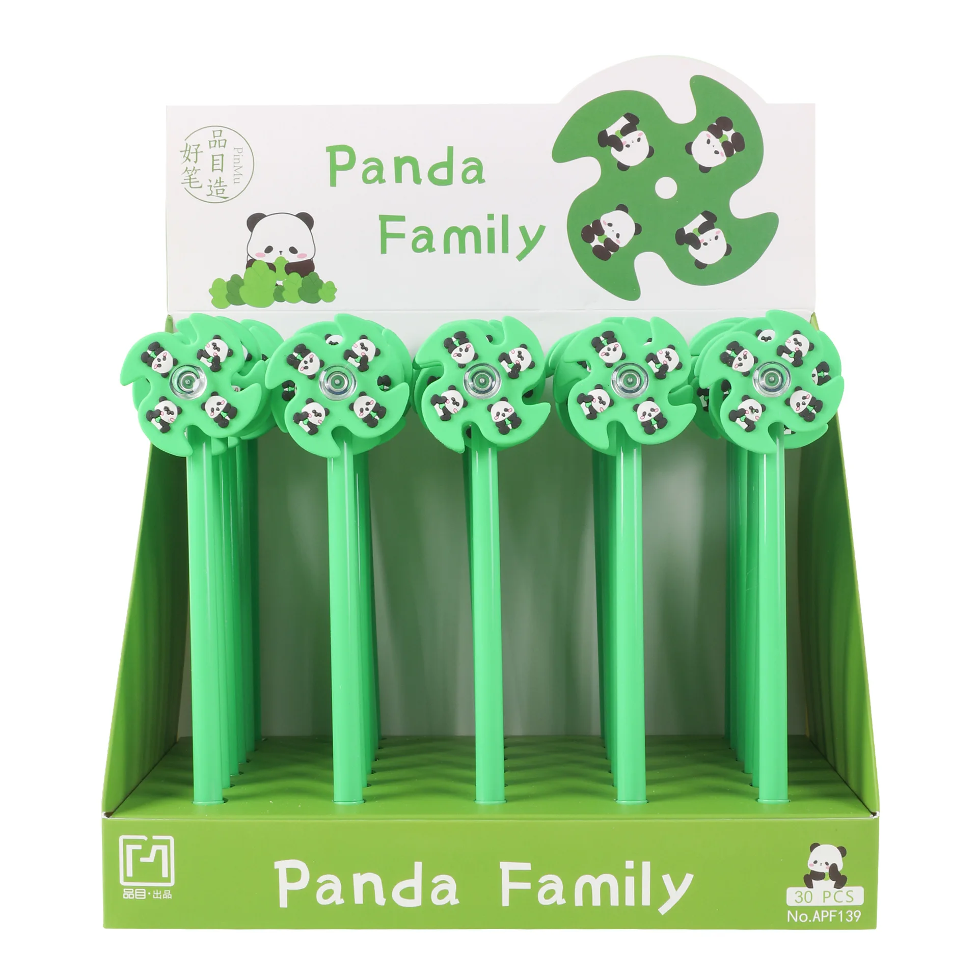 48PCS Cute Cartoon Animal Creative Panda Neutral Pen Rotating Windmill Pen Fresh And Eye-catching Student Exam Office Pen