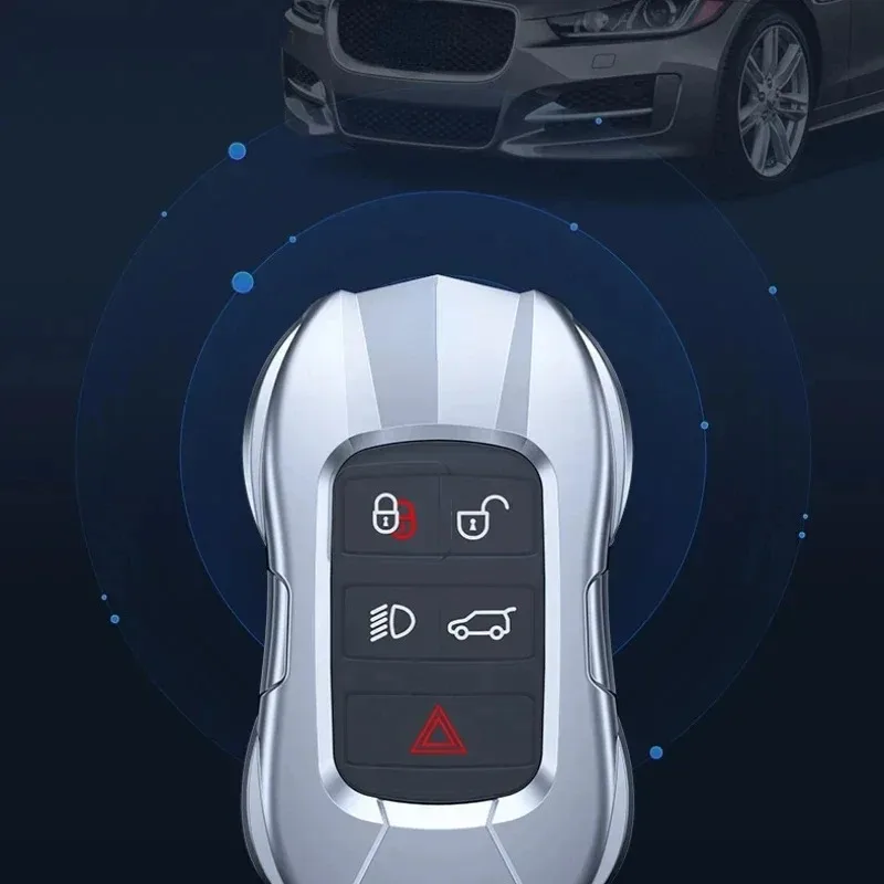 For Jaguar XEL XFL F-PACE XF XJ XE F-TYPE Zinc Alloy Silver Car Key Case Keyless Cover Key Shell Interior Car Accessories