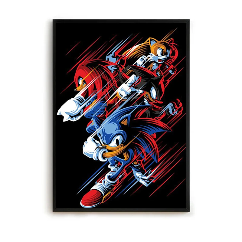 S-Sonic Posters for Wall Decoration Painting Home Decorations Decor for Room Decors Aesthetic Pinterest Anime Poster Art Canvas