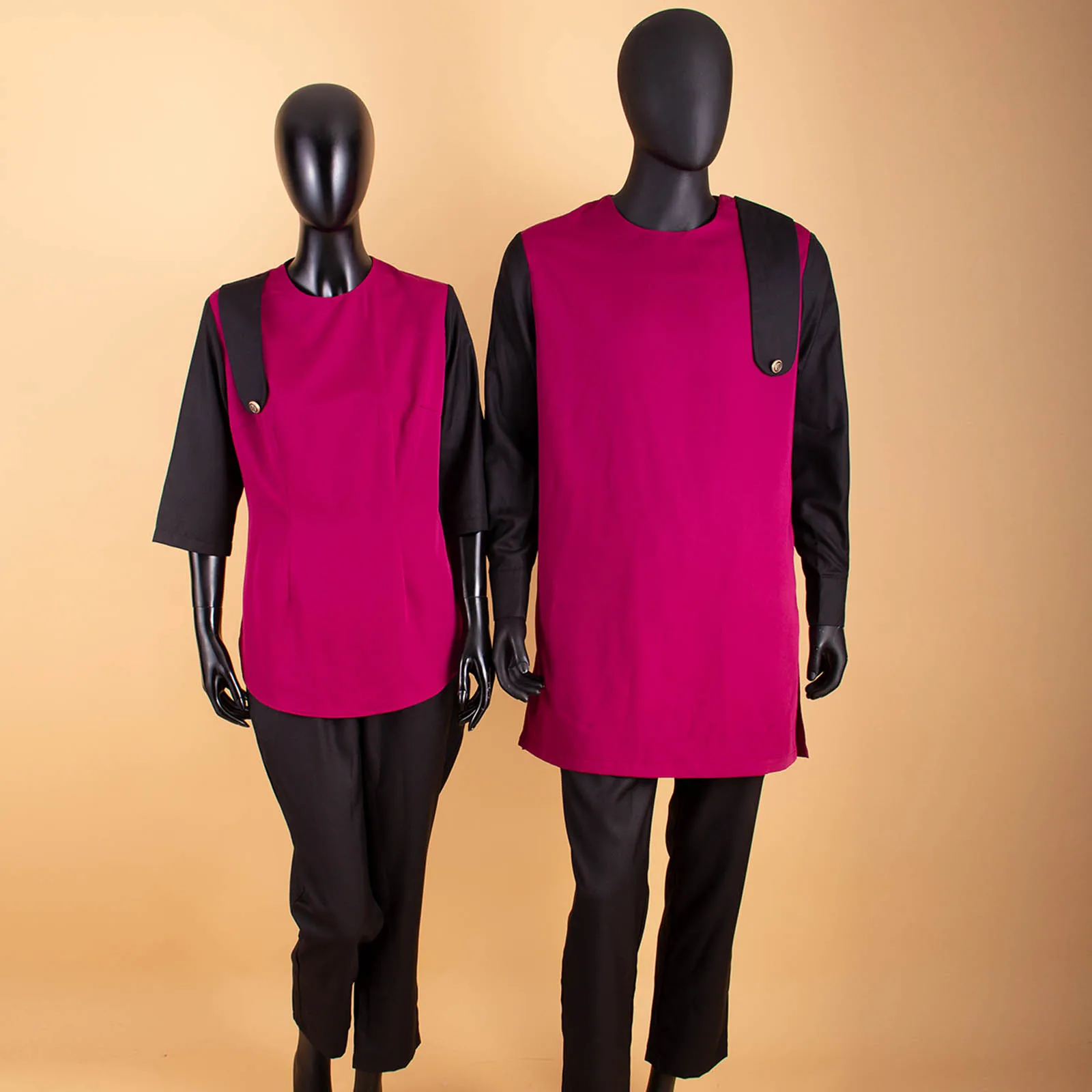 New African Clothes for Couples Top and Pants Sets for Women Match Men Outfits 2 Pieces Sets Button Patchwork Shirts Y21C025