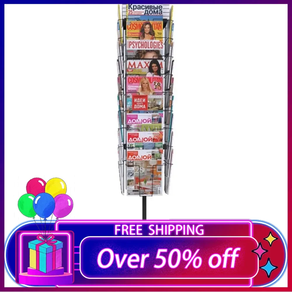 

Rotating Brochure Display Stand,Detachable Magazine Rack with 36 Pockets,63inch Floor Standing Literature Display Stand