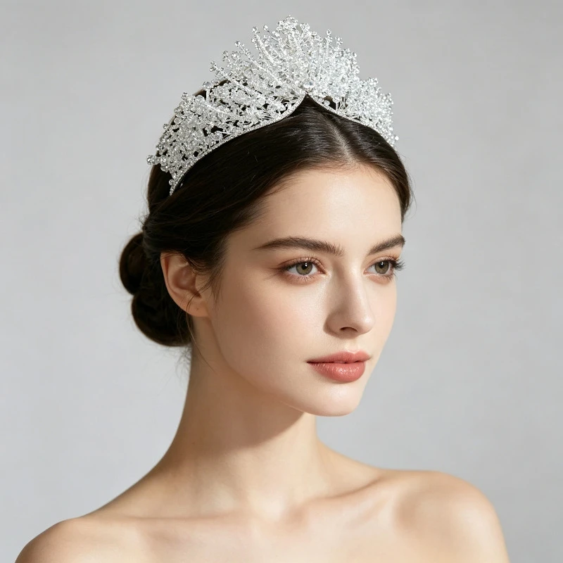 beaded crown headdress bridal wedding dress with baroque atmosphere banquet birthday crown wholesale