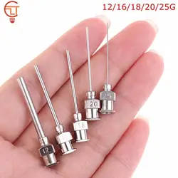 12G+16G+18G+20G+25G 5pcs Stainless Steel Needle Blunt Tip Syringe Dispenser Needles Dispensing Glue Accessories And Supplies