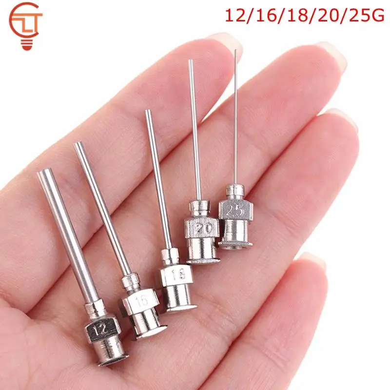 Agulha de Ponta sem Corte Seringa Dispensador Agulhas Dispensando Cola Acessórios e Suprimentos Aço Inoxidável 12g Mais 16g 18g Mais 20g 25g Peças