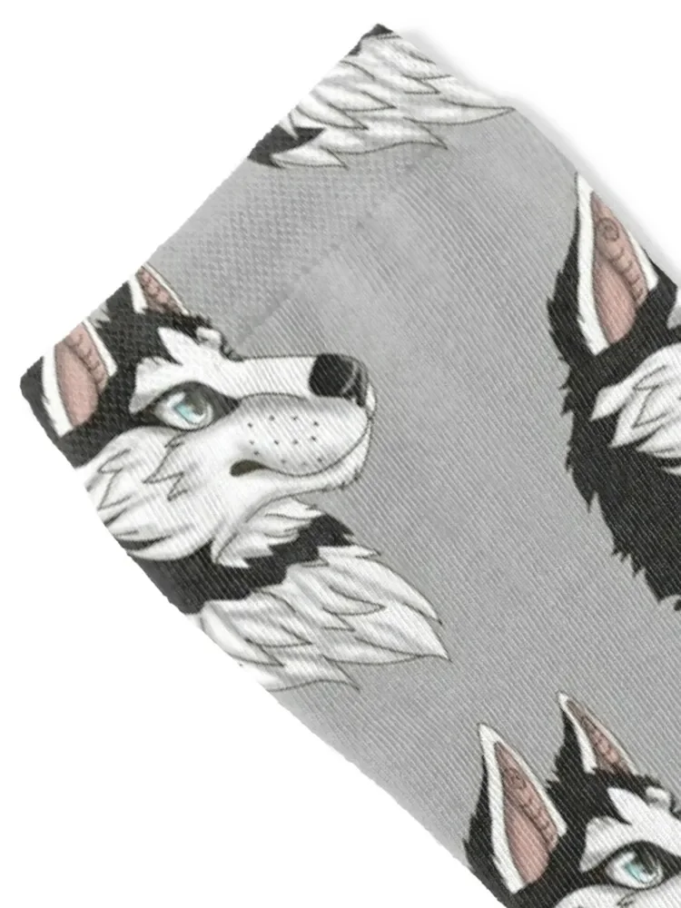 Black Husky Socks Non-slip kids snow warm winter Socks For Man Women's