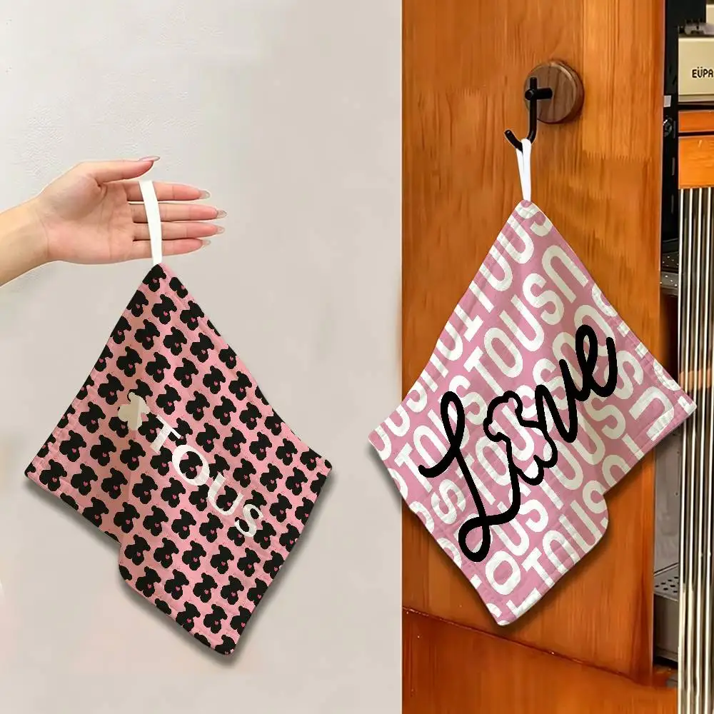 T-TOUS Polyester Cotton Hand Wiping Towel, Hanging Design, Durable for Household Restaurant Toilet Use