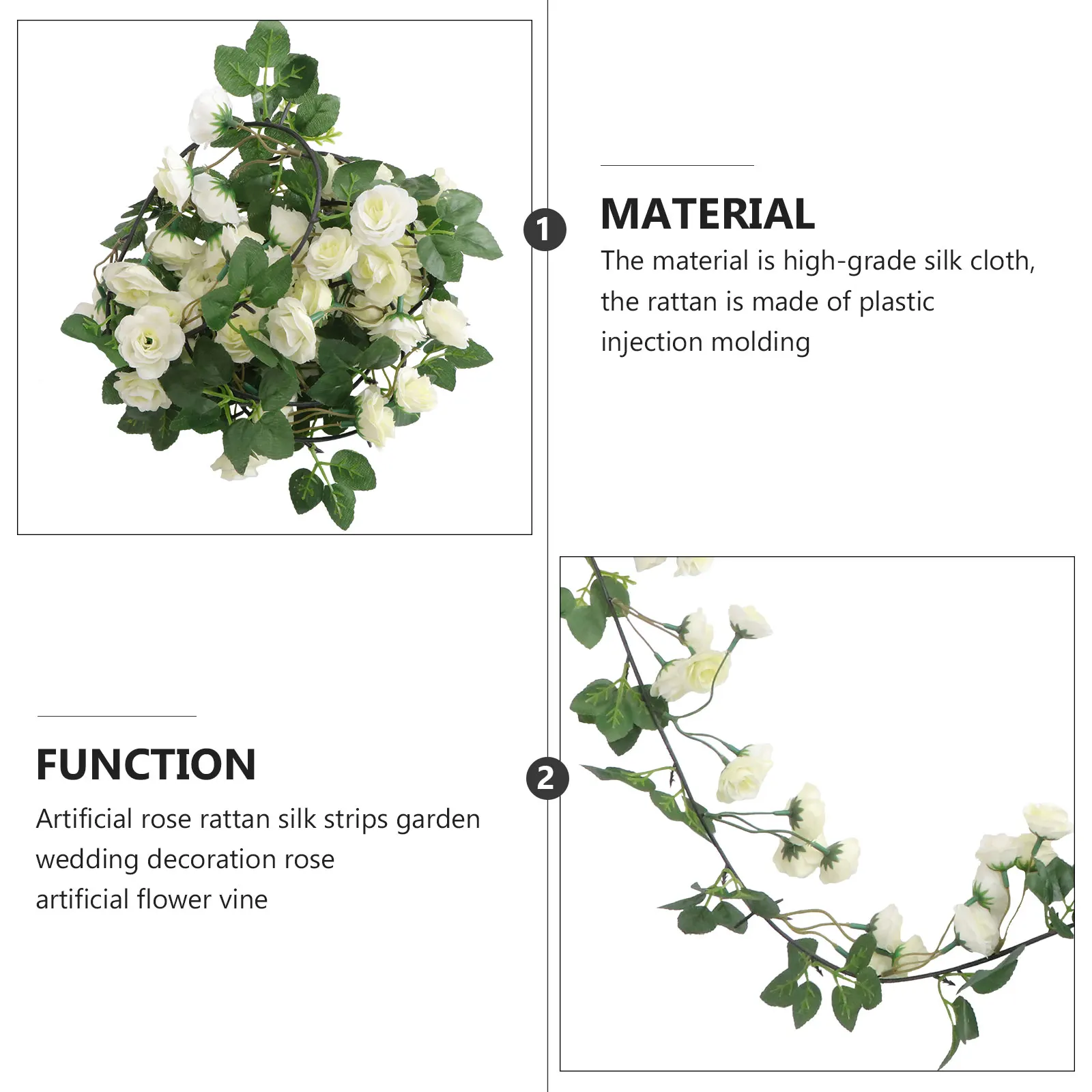 

Simulation Rose Plant Vine Artificial Floral Decor Wedding Party Hanging Rattan Plant Vine Decorations Festival