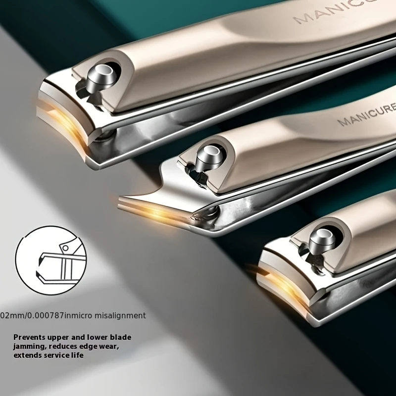 

5 шт., набор острых и прочных кусачек для ногтей из нержавеющей стали с совок для ушей, прецизионное шлифование и вращающийся чехол с защитой от брызг