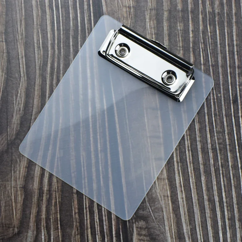 1pc 미니 투명 클립 보드 작은 파일 폴더 주최자 쓰기 패드 종이 홀더 클립 보드 편지지 사무실 학교 용품