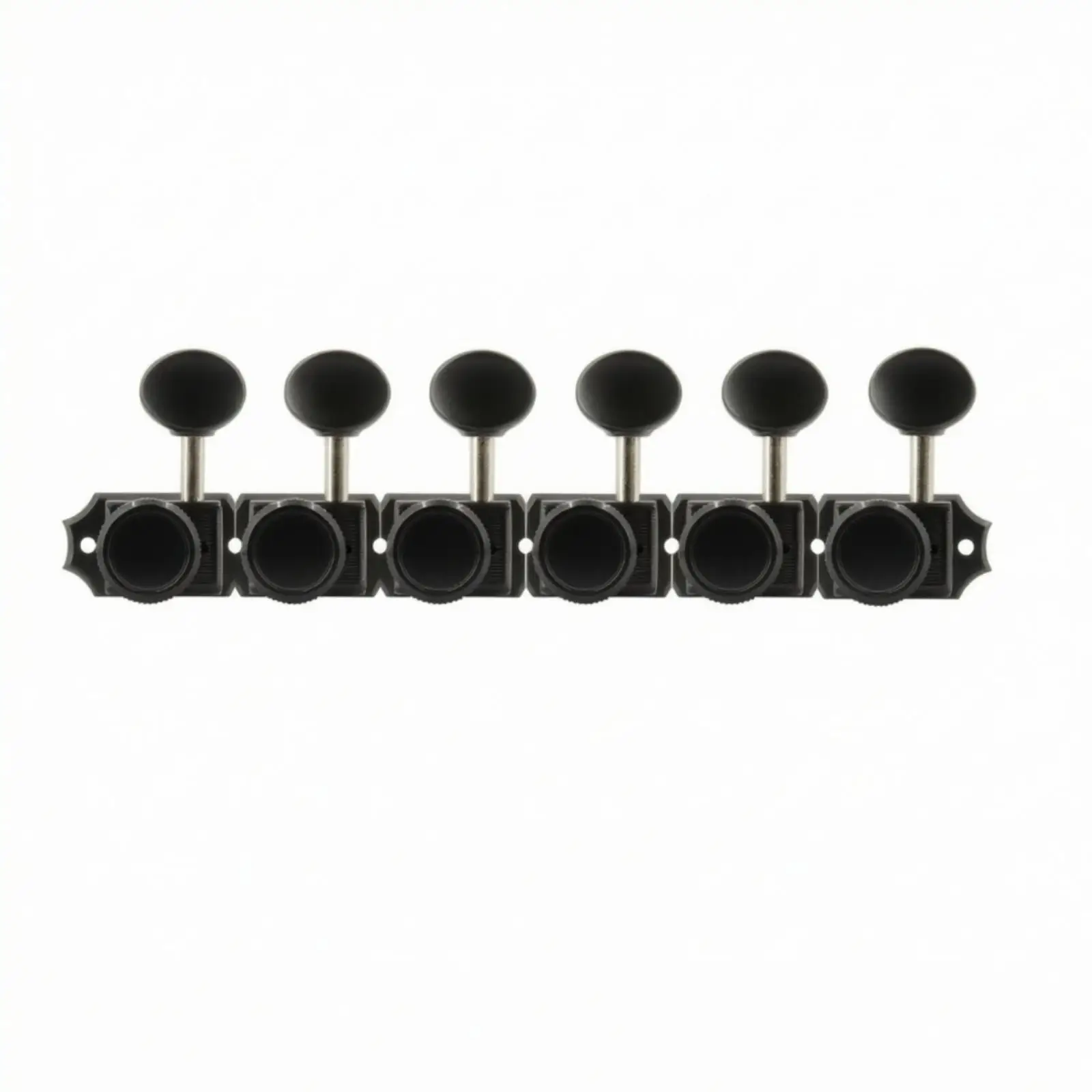 Black Metal Locking Tuning Pegs 6 Inline Guitar Machine Heads for Electric Guitar with Complete Mounting Screws