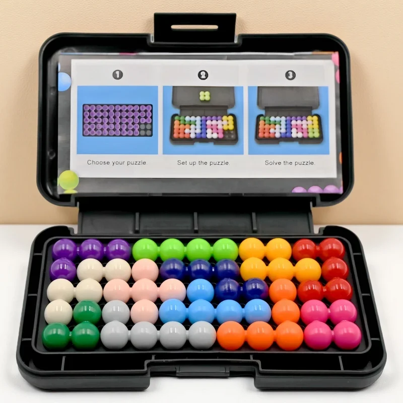 

Pyramid Magic Marble Puzzle Educational Toy with 2D and 3D Play Modes, Multi-Level Challenges, and Logical Thinking Development