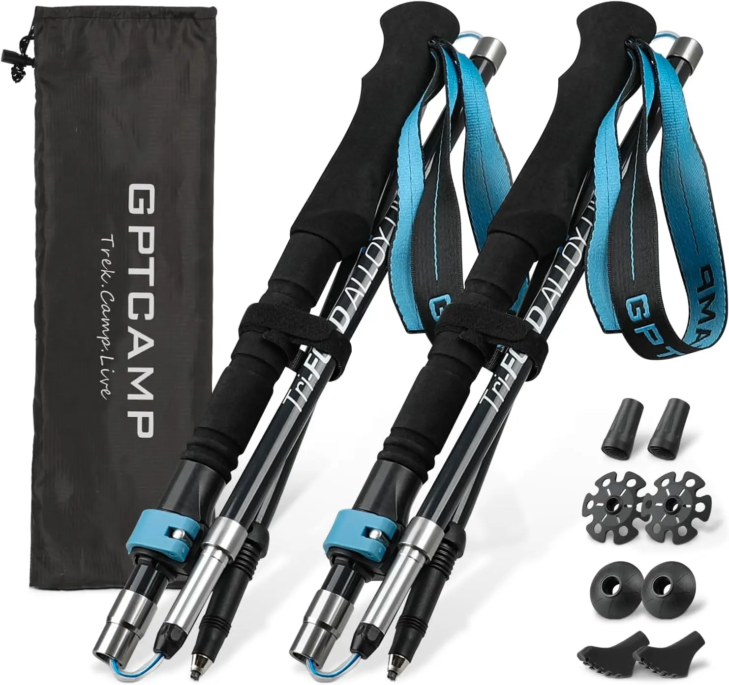 

Складные трости, легкие походные палки из углеродистого алюминия, складные треккинговые палки из 2 предметов с пенопластовой ручкой и откидным замком, B