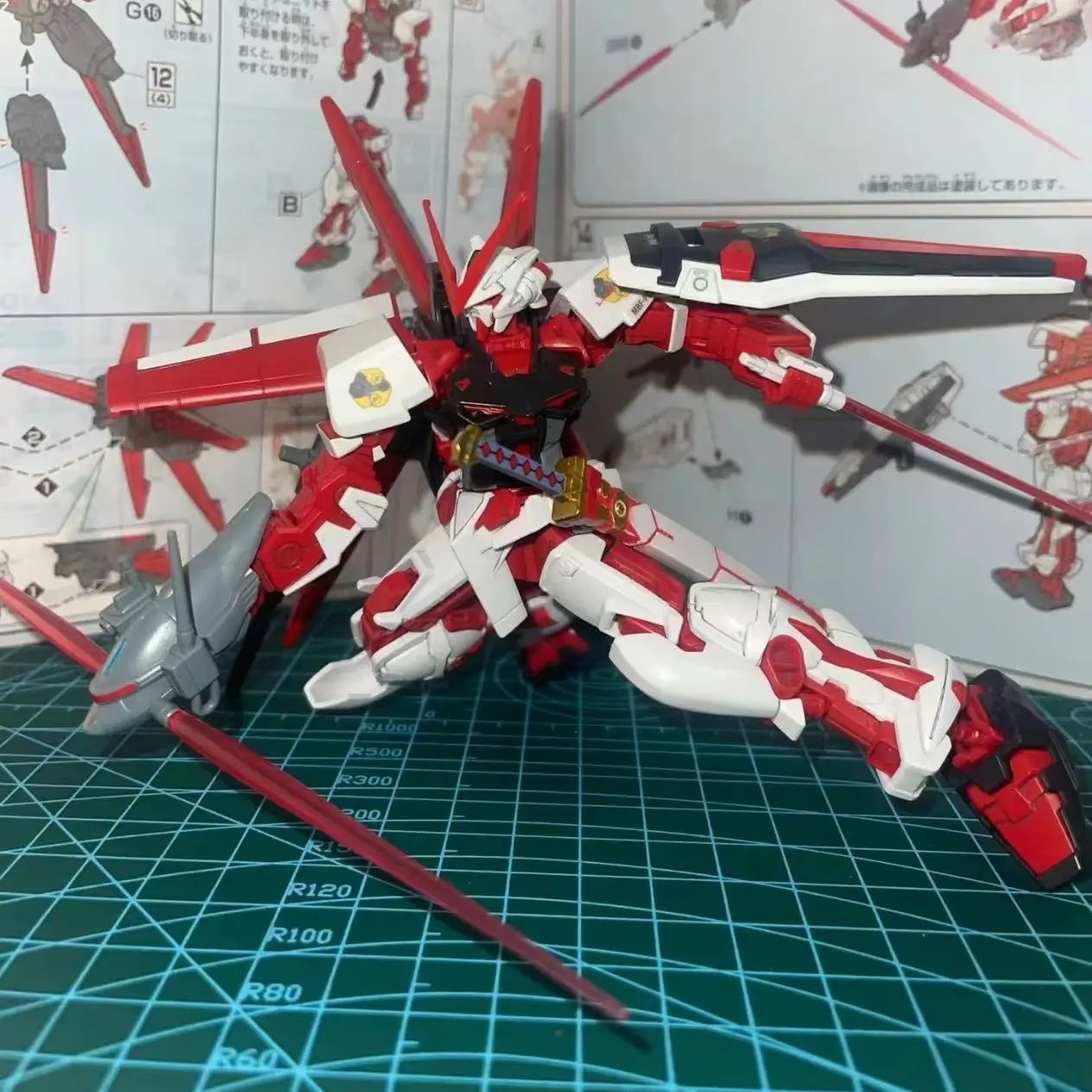 red heresy HG 1/144 MBF-P02 Flight Backpack Kit  assembly model action figure Robot Plastic Mecha warrior Desktop toy gift