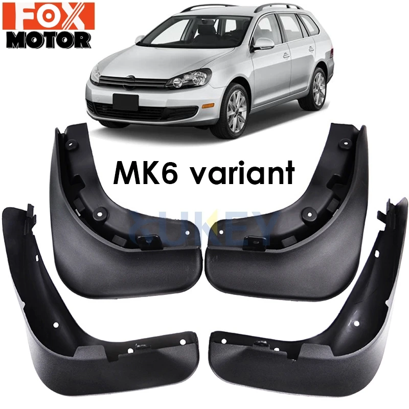 Set Molded Mud Flaps For VW Golf 6 Mk6 Variant / Estate 2009 2010 2011 2012 Mudflaps Splash Guards Front Rear Mud Flap Mudguards