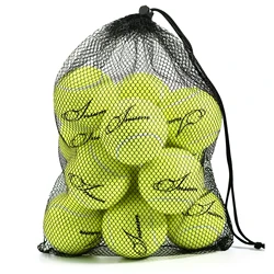 INSUM 12PCS Tennis Balls for Beginner Practice Training Tennis Balls Pet Dog Tenis Ball with Mesh Bag for Easy Carry