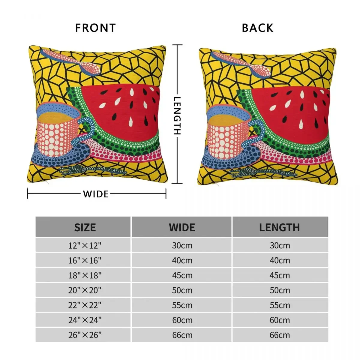 Yayoi Kusama - Ice Coffee And Fruit Square Pillowcase Cushion Cover Comfort Pillow Case Polyester Throw Pillow cover Home Sofa