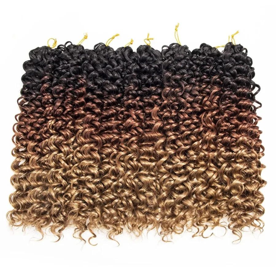 8 paquetes de pelo rizado de ganchillo GoGo Curl para mujer, pelo trenzado de onda profunda, trenza de ganchillo bohemia sintética, pelo de ganchillo ondulado con agua