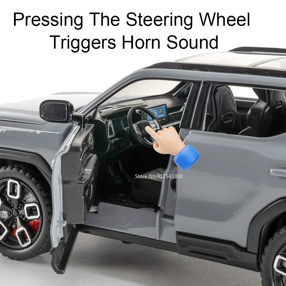Modelo a Escala 1:24 del HAVAL X-DOG FJ Cruiser, Vehículo SUV de Metal Fundido a Presión, con Música, Luces y Puertas que se Abren, Adorno para Adultos