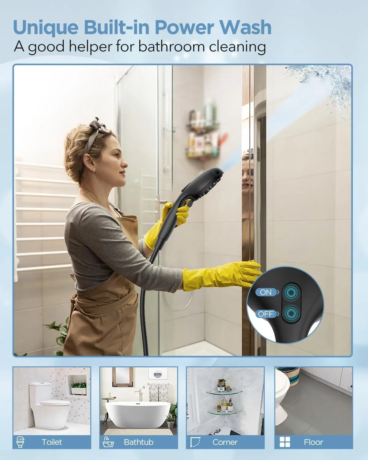 Dual Shower Head Combo: 8-Inch Rainfall and 10-Mode Handheld with High Pressure for Full Coverage