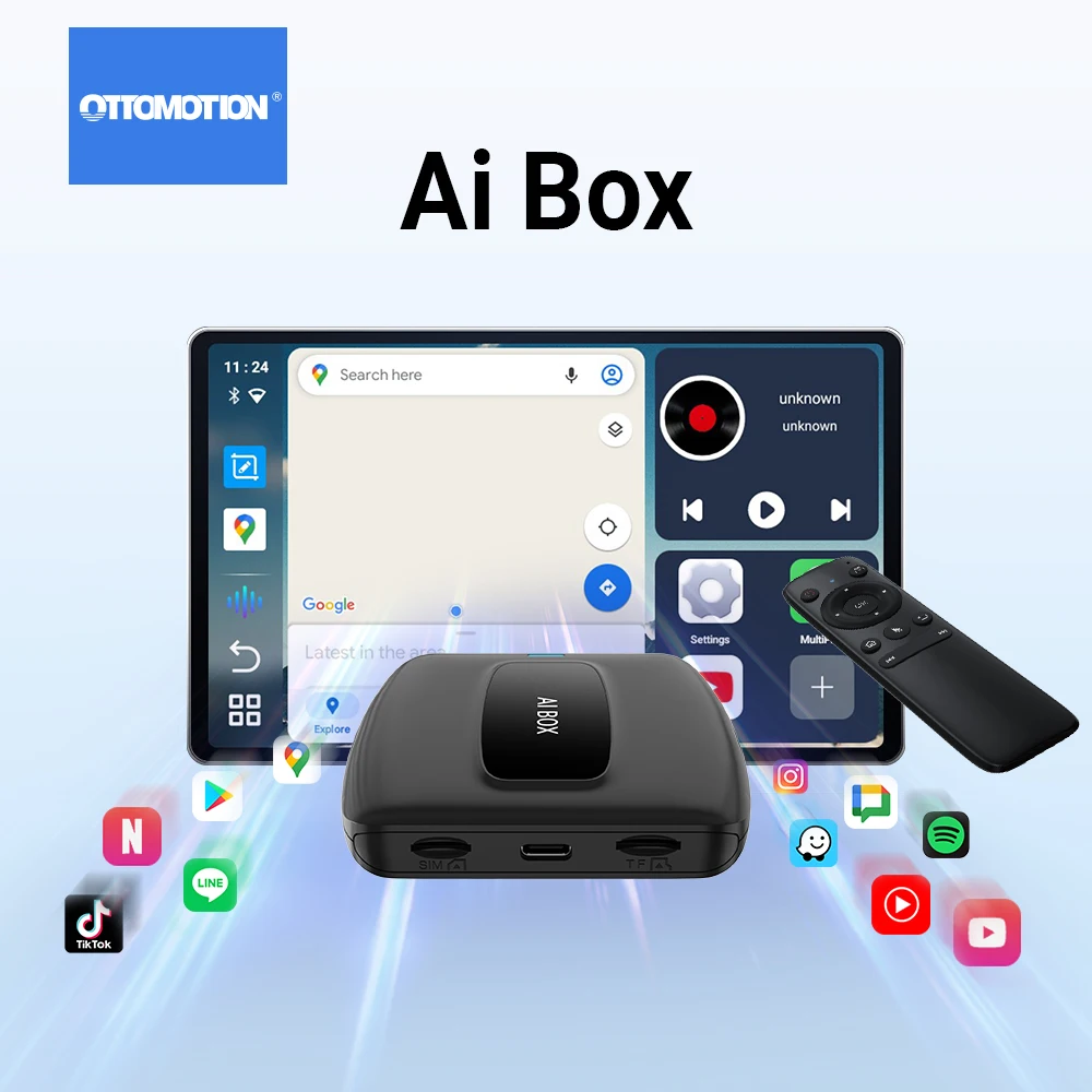 Ai Box Wireless CarPlay Android Auto Adapter Android 12 System For Download App to Watch TV Video for OEM Wired CarPlay Car Play