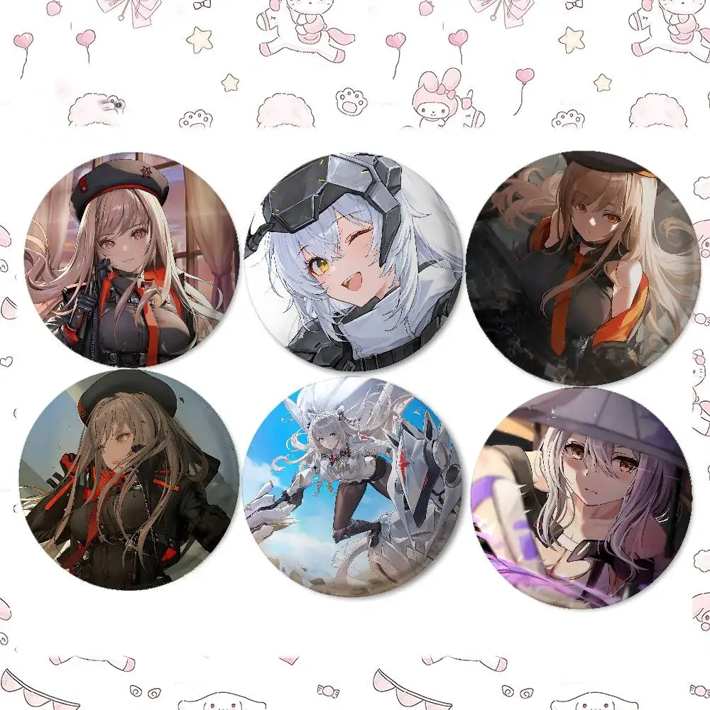 Game N-NIKKE Badges Peripheral Lapel Pins Tinplate Round Brooch For Shoulder Bag Accessories Souvenir Gifts
