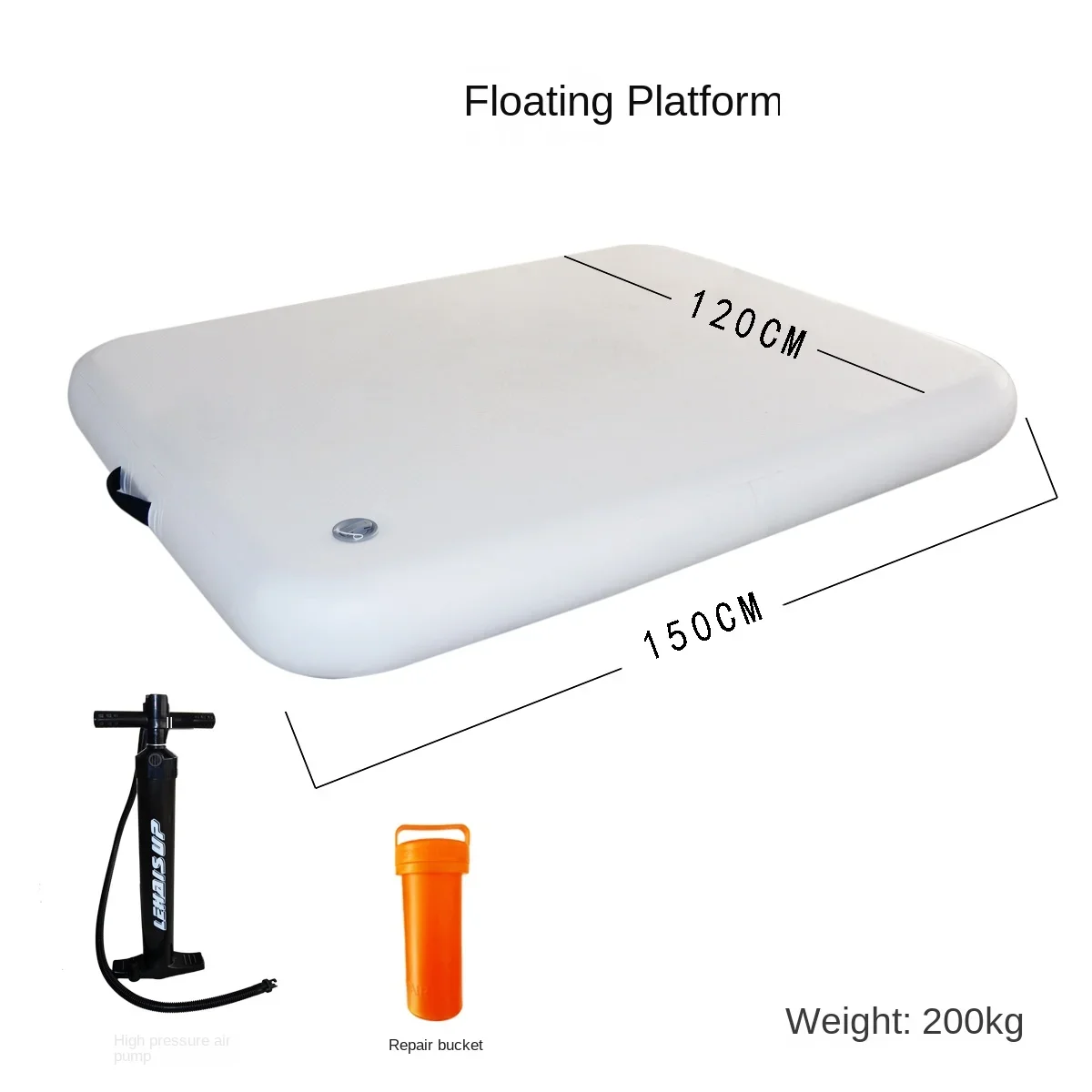 المبيعات الساخنة نفخ منصة المياه قارب عائم catamaran ، سلك رسم وسادة هوائية قارب مسطح ، منصة تعويم الصيد ، صافي castin