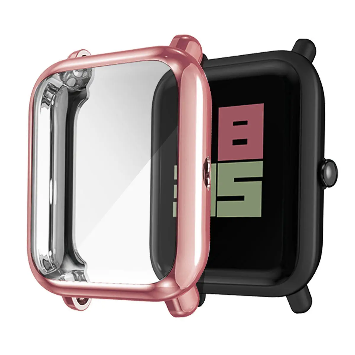 

Rose Golden Tpu Watch Cover for Smart Watch Protective Case Super Light Precise Cutouts Easy Install Remove