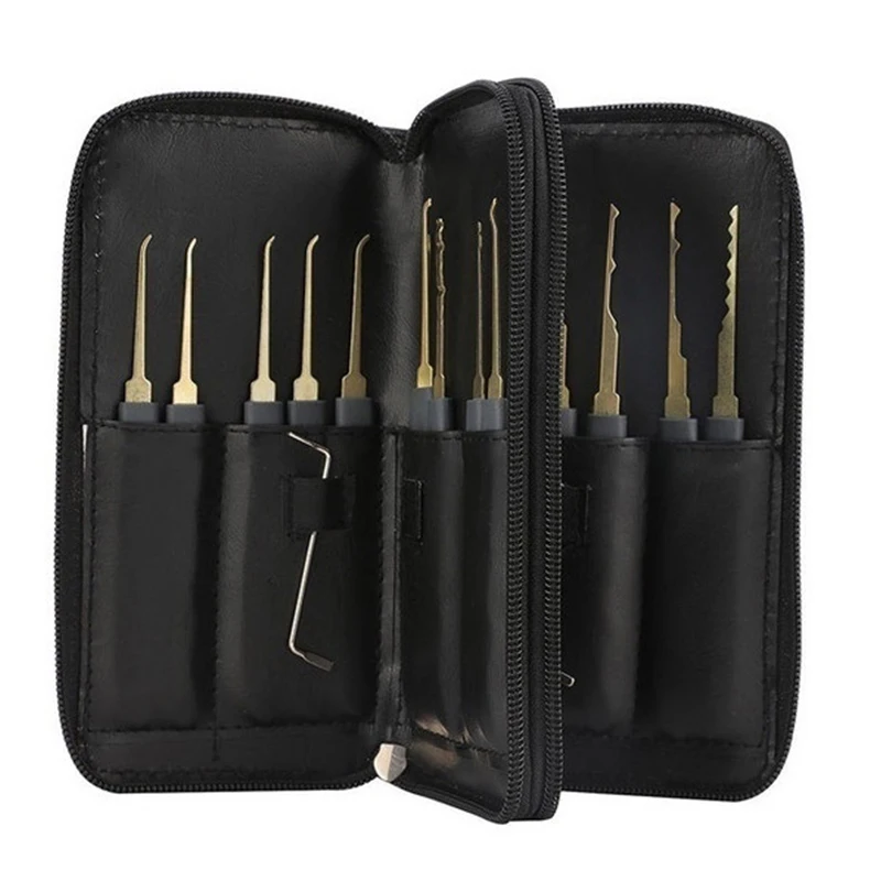 15pcs/17pcs/24Pcs Locksmith & Auto Lock Pick Tools Combo Kit for Beginners/Pros