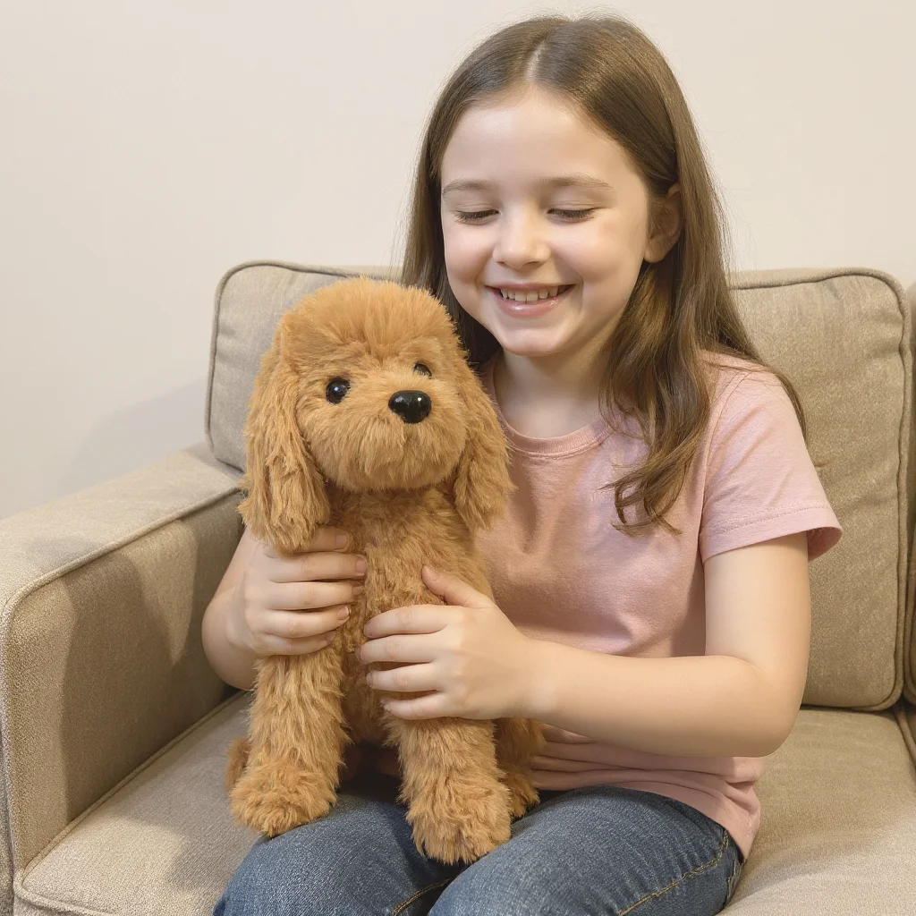 リアルなプードルぬいぐるみシミュレーションペット犬人形子供のギフト家の装飾コレクションに適しています