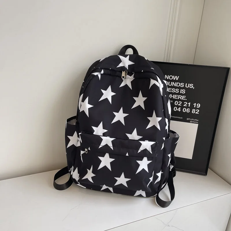 

Star Printing Backpack Youth Women's Bag School Back Pack for Laptop Waterproof Multifunctional Nylon Handbag Cute Shoulder Bag